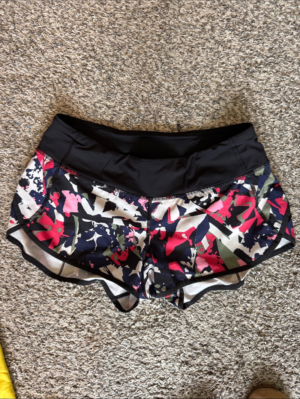lululemon athletica Black Multicolor Abstract Athletic Shorts